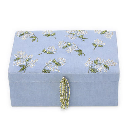 Hydrangea Linen Jewelry Box