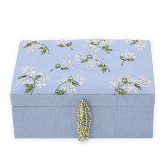 Hydrangea Linen Jewelry Box