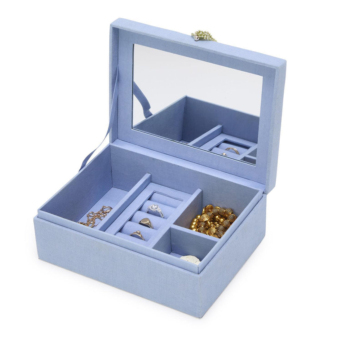 Hydrangea Linen Jewelry Box