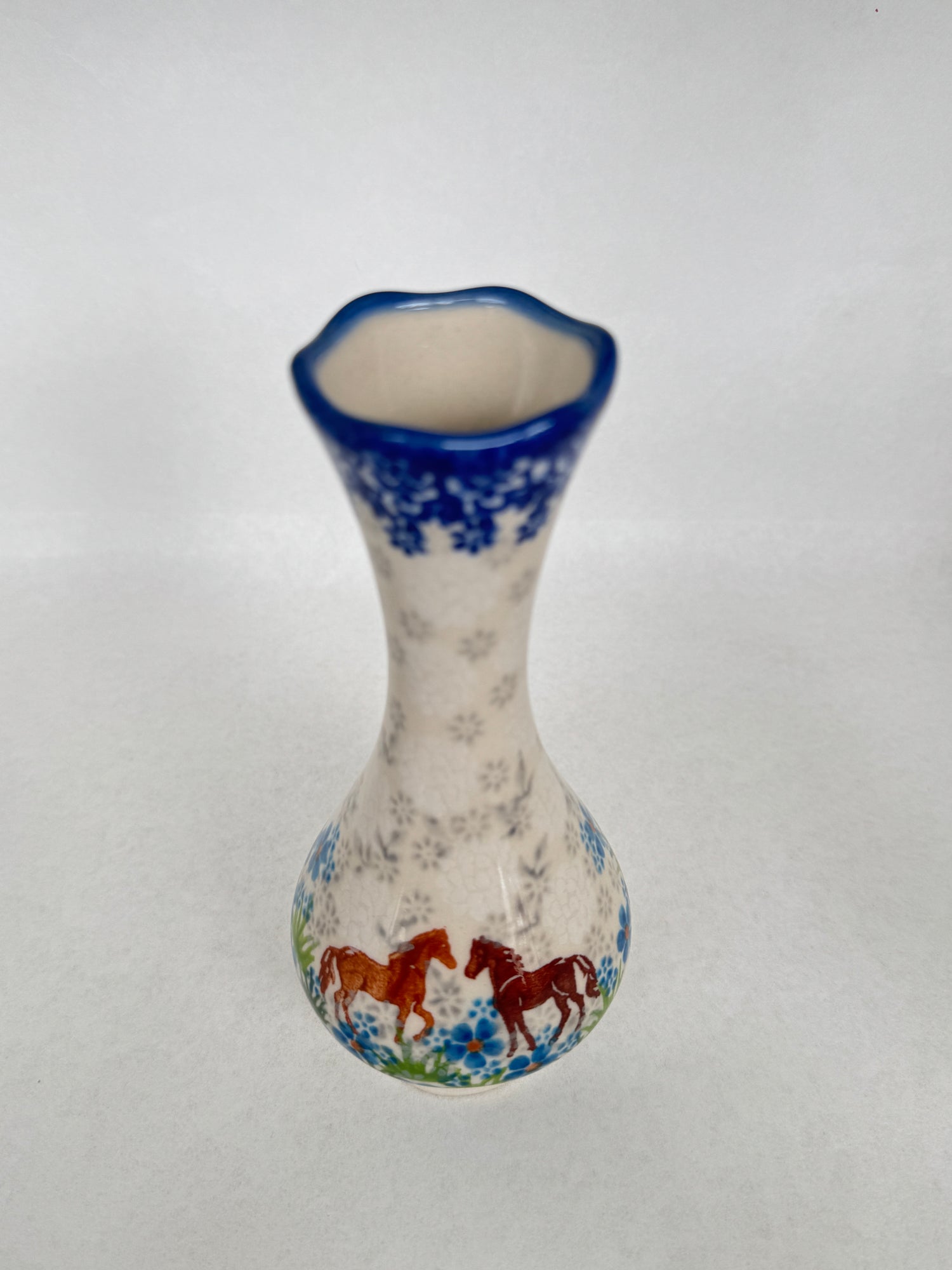 KALICH Bluegrass Beauties Teardrop Vase  6.5"