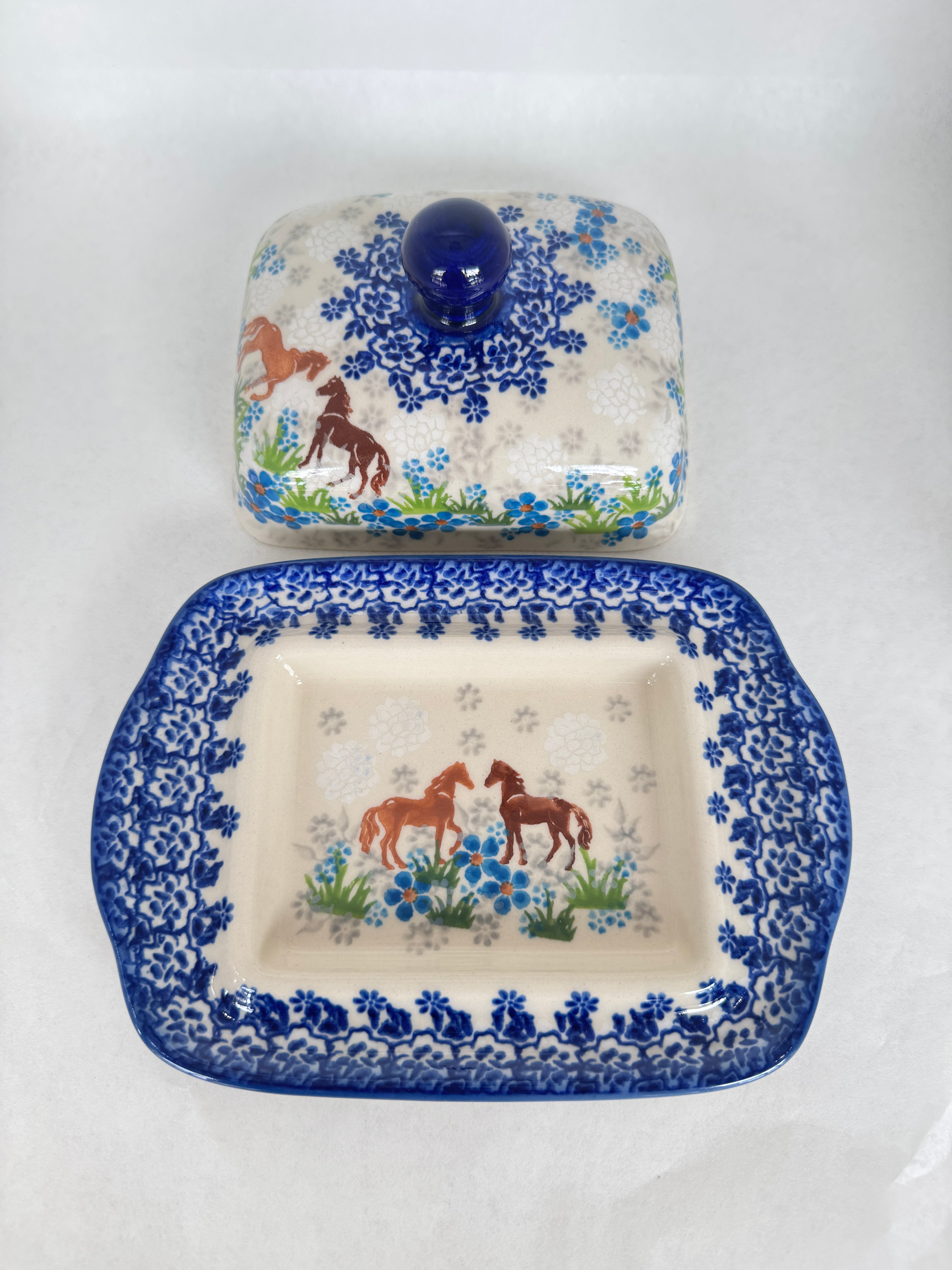 KALICH Bluegrass Beauties Rectangular Butter Dish