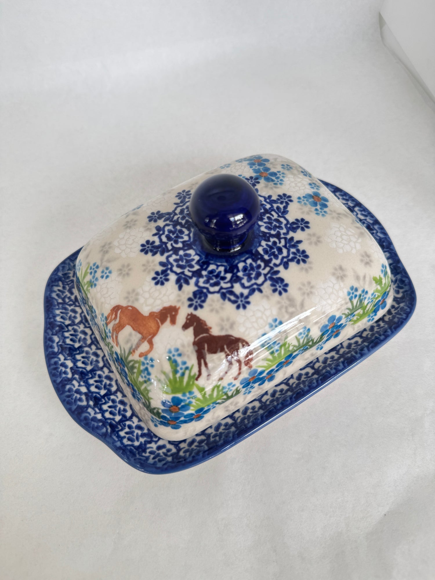 KALICH Bluegrass Beauties Rectangular Butter Dish