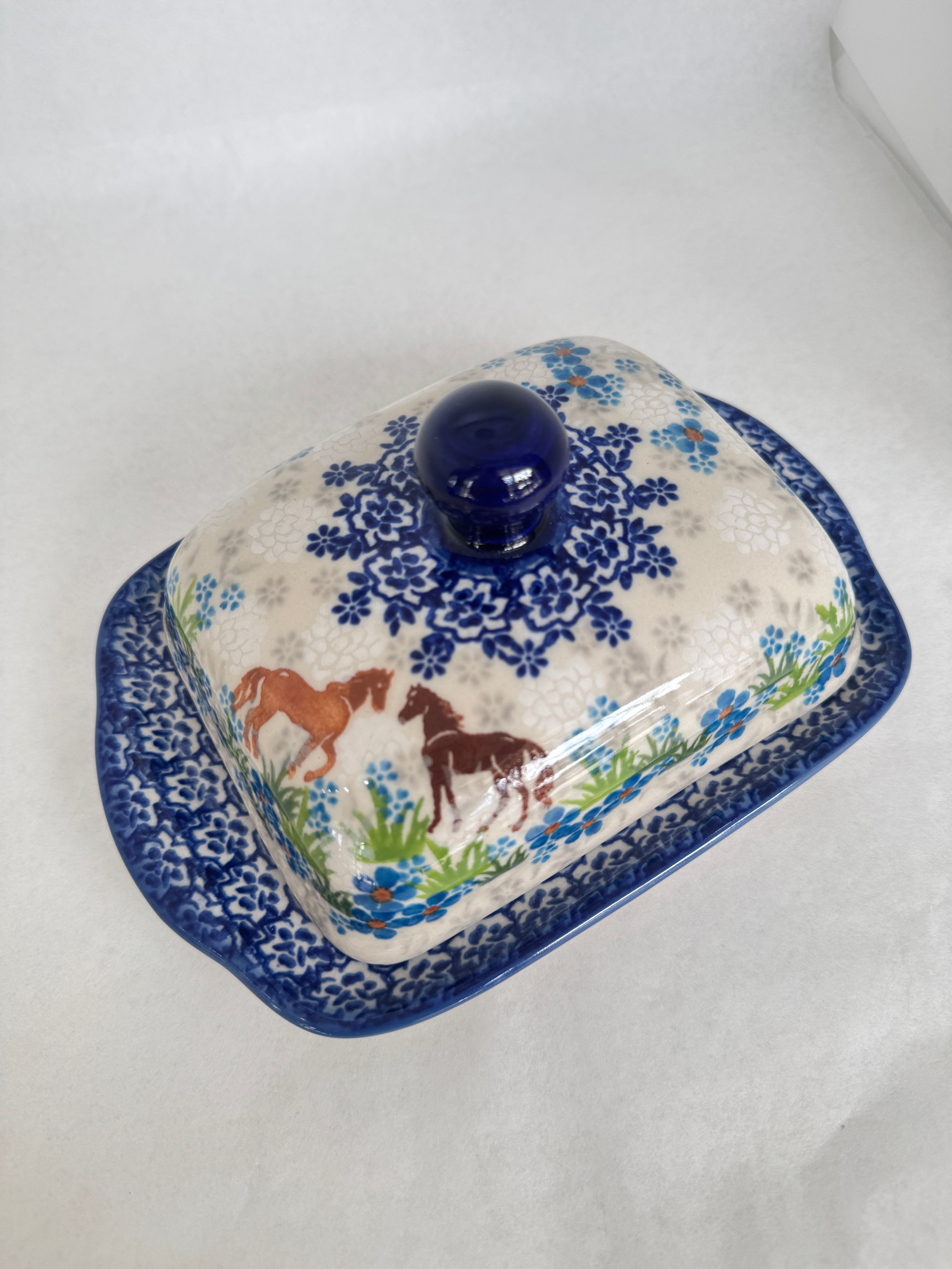 KALICH Bluegrass Beauties Rectangular Butter Dish