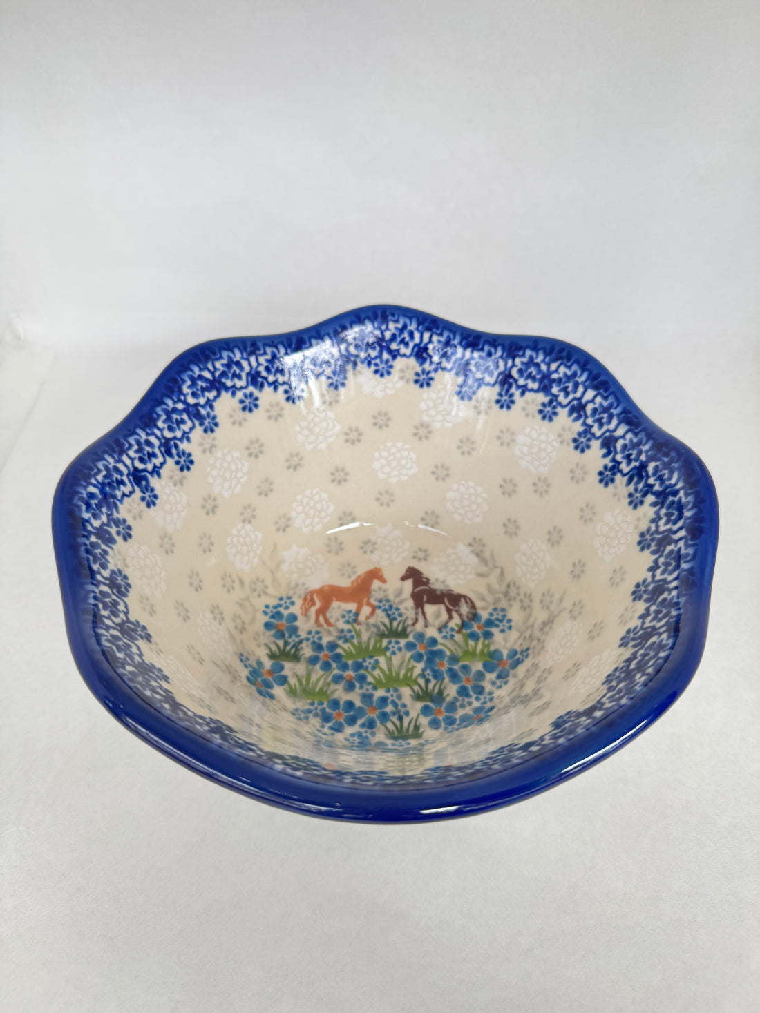 KALICH Bluegrass Beauties Wavy Bowl 9.5"