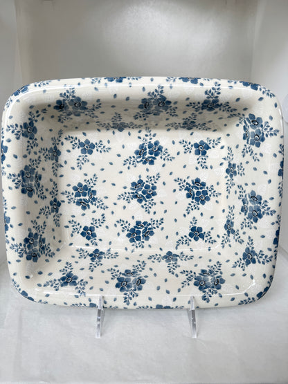 Blue Velvet Rectangular Baker w/Rim