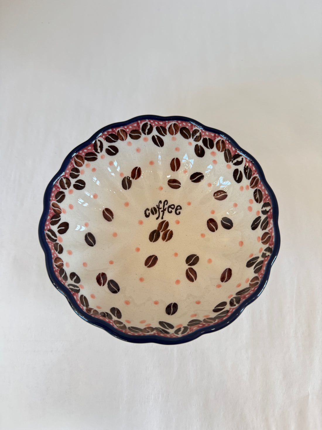 Coffee Beans Scalloped Bowl 4.5"