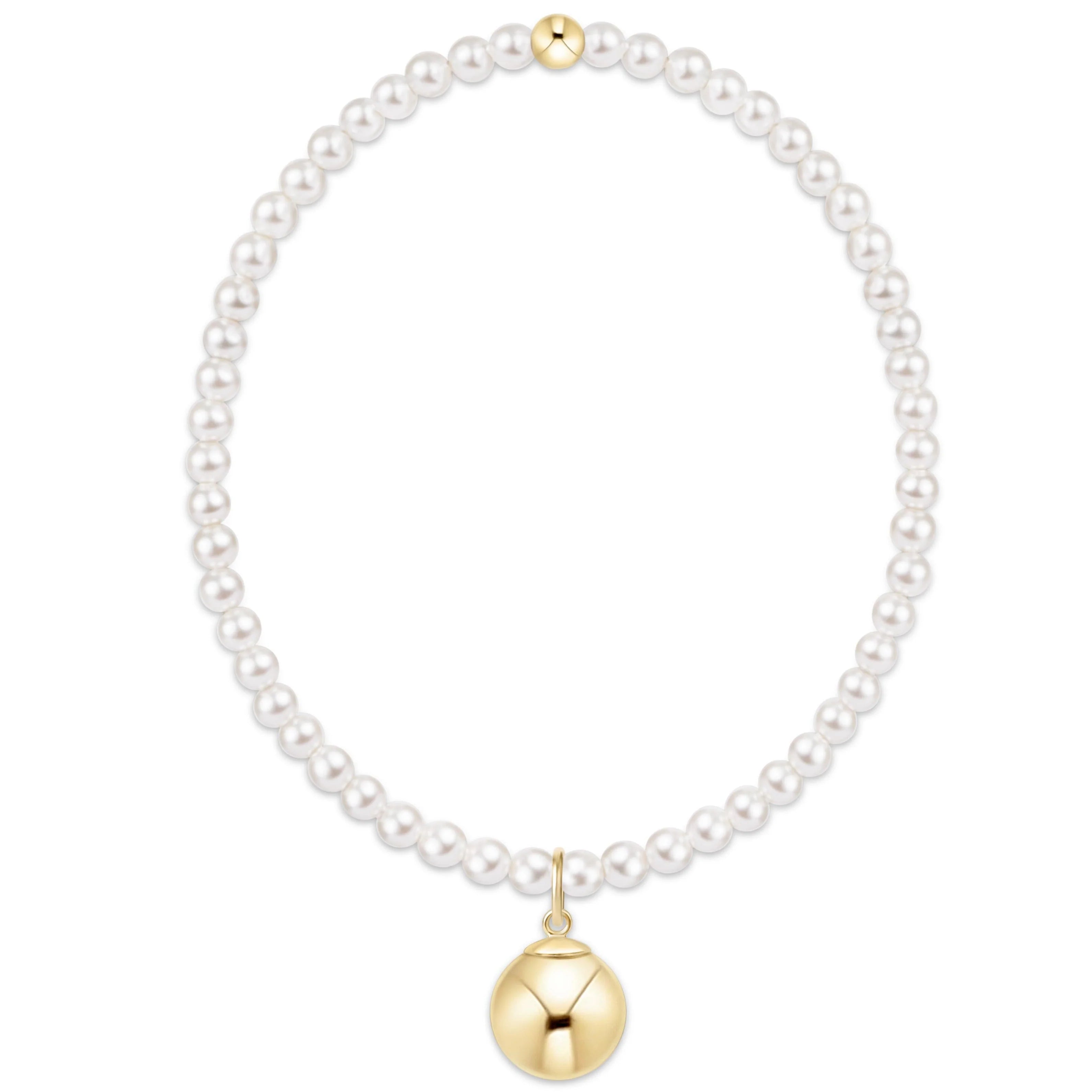 Pearl with Gold Bead Charm