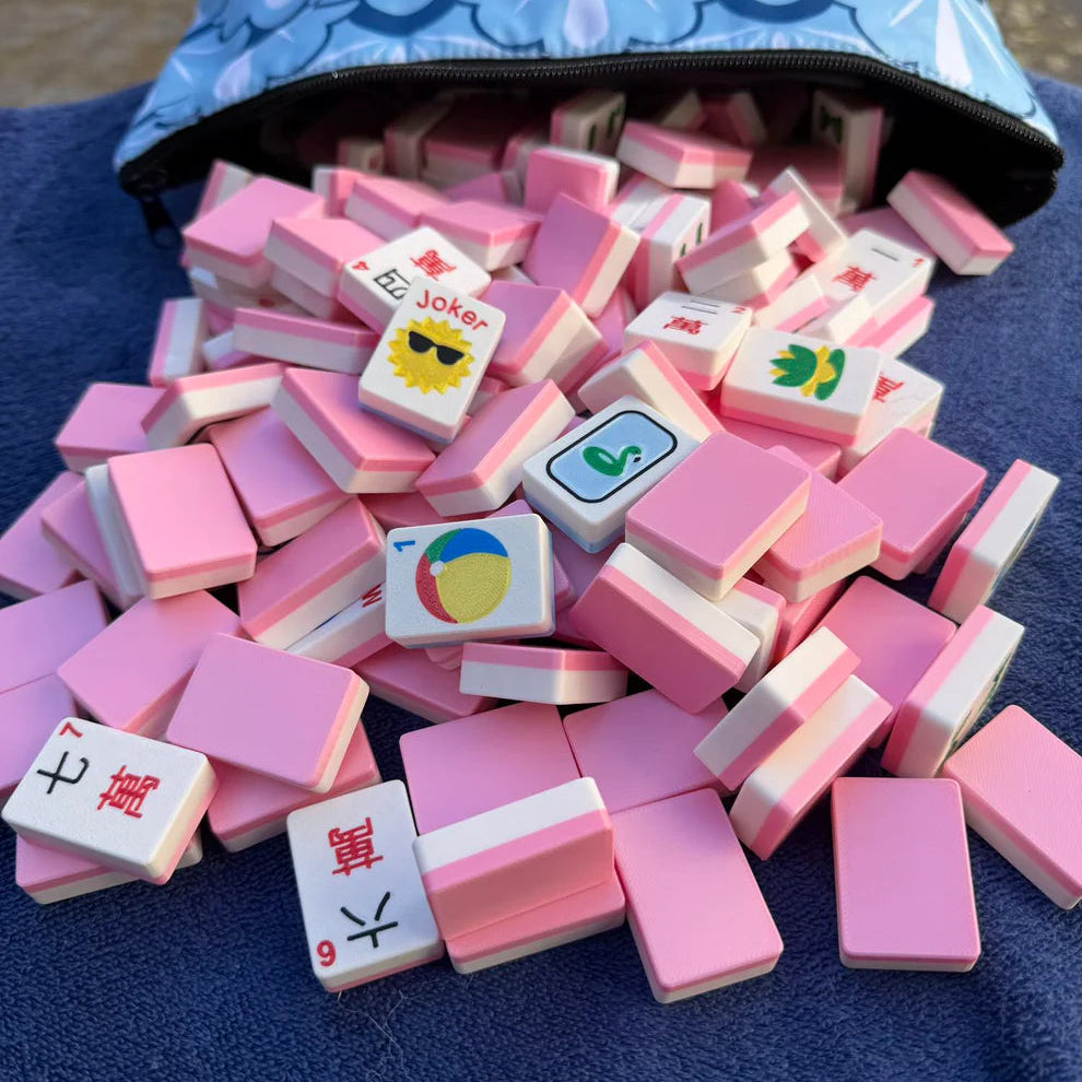 Travel Mahjong Tiles - Pink Pool