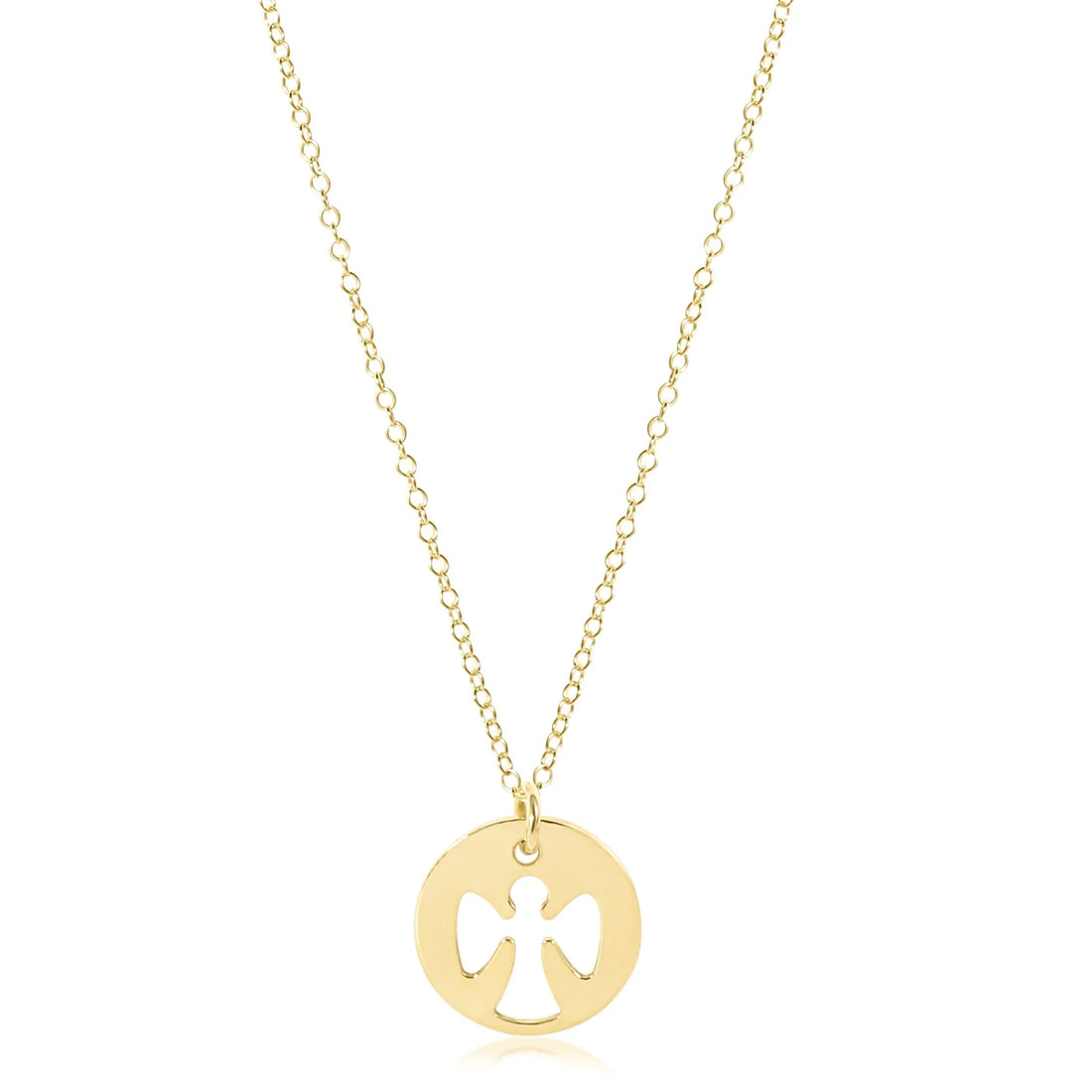 Gold Guardian Angel Disc Necklace Collection