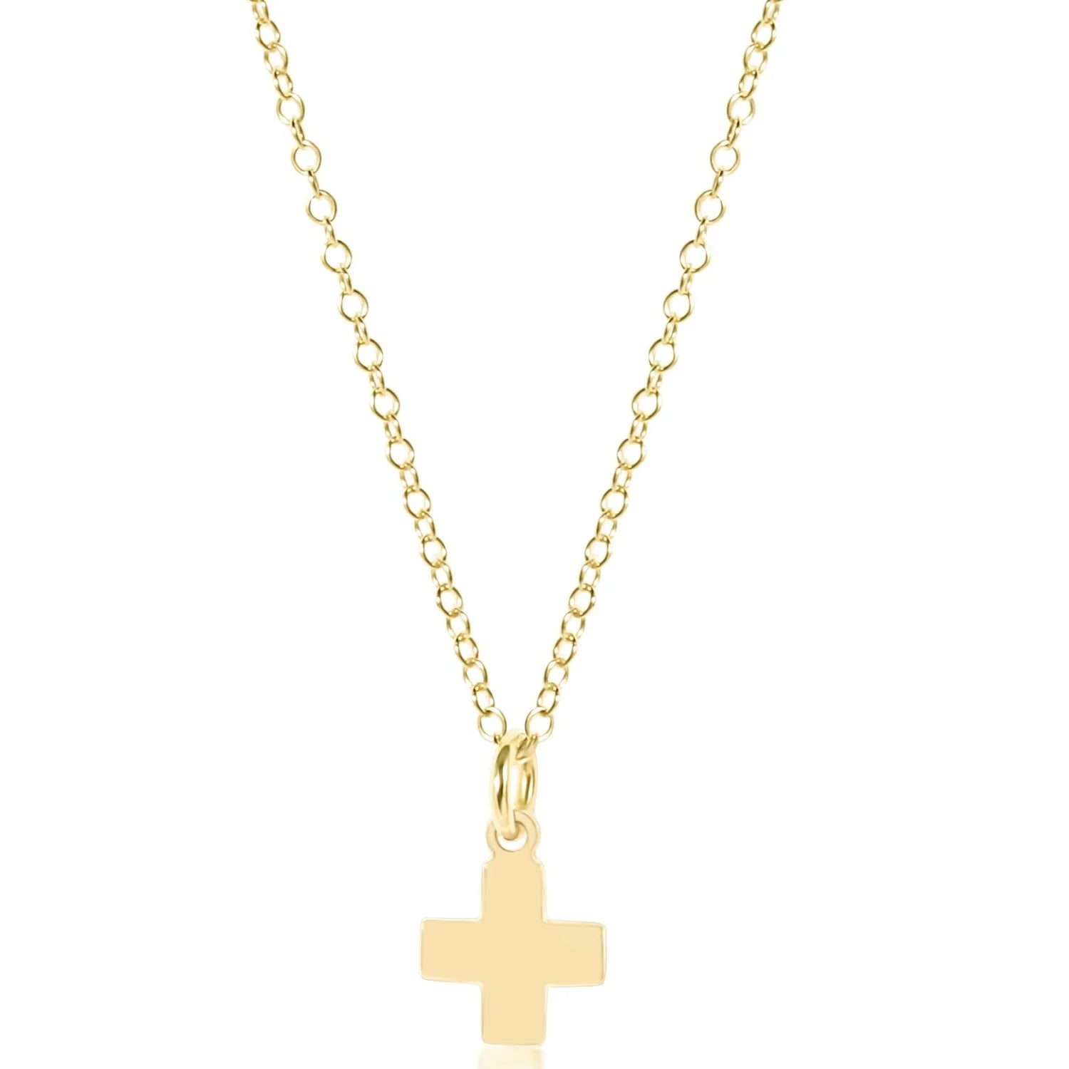Gold Signature Cross Charm Necklace Collection