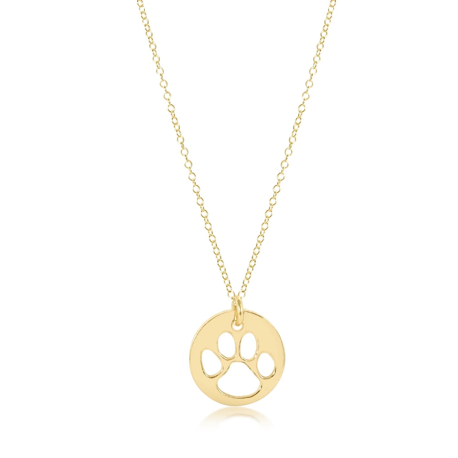 Gold Paw Print Disc Necklace Collection