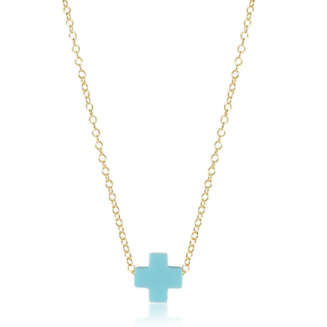 Egirl Signature Cross Necklace-Turquoise