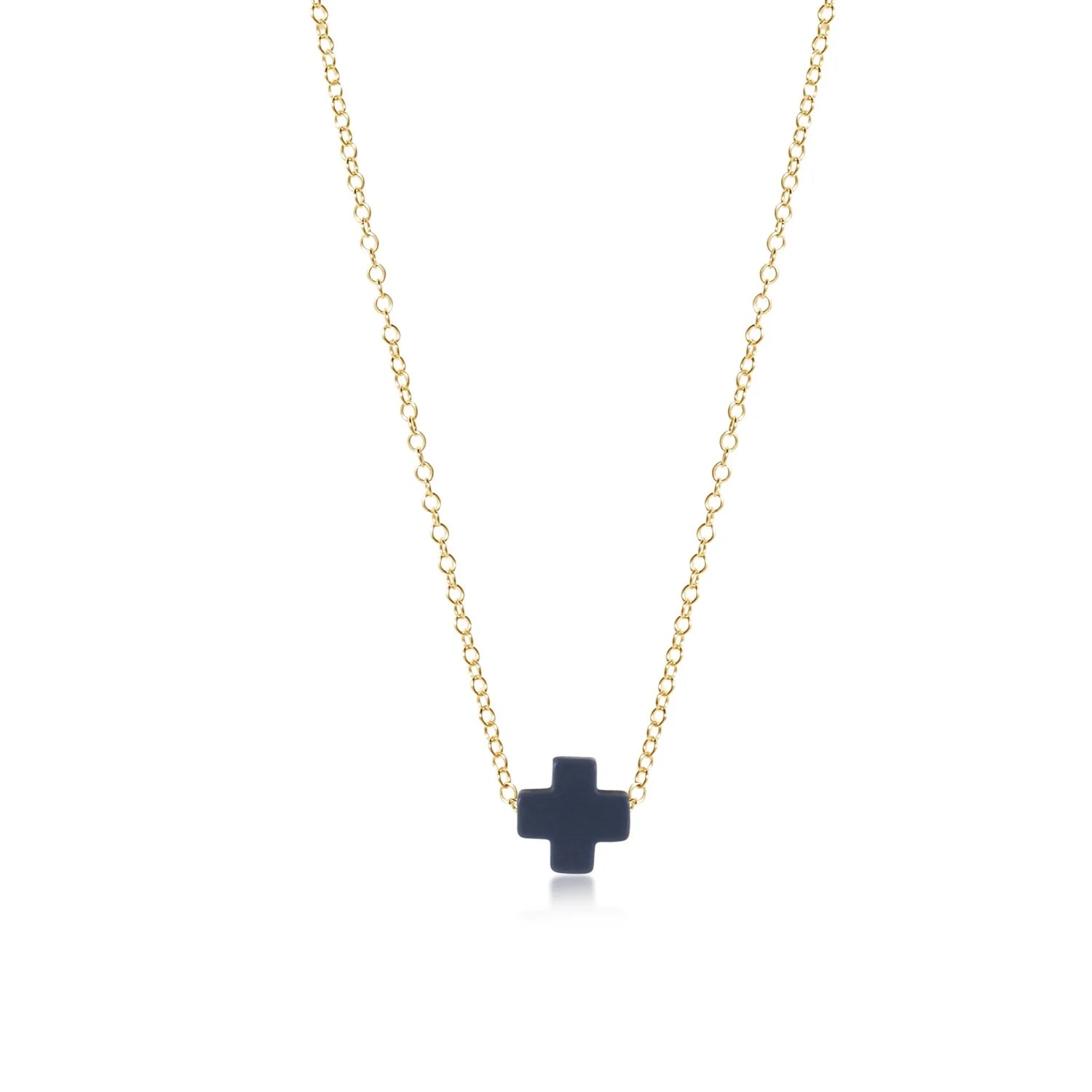 Egirl Signature Cross Necklace-Navy