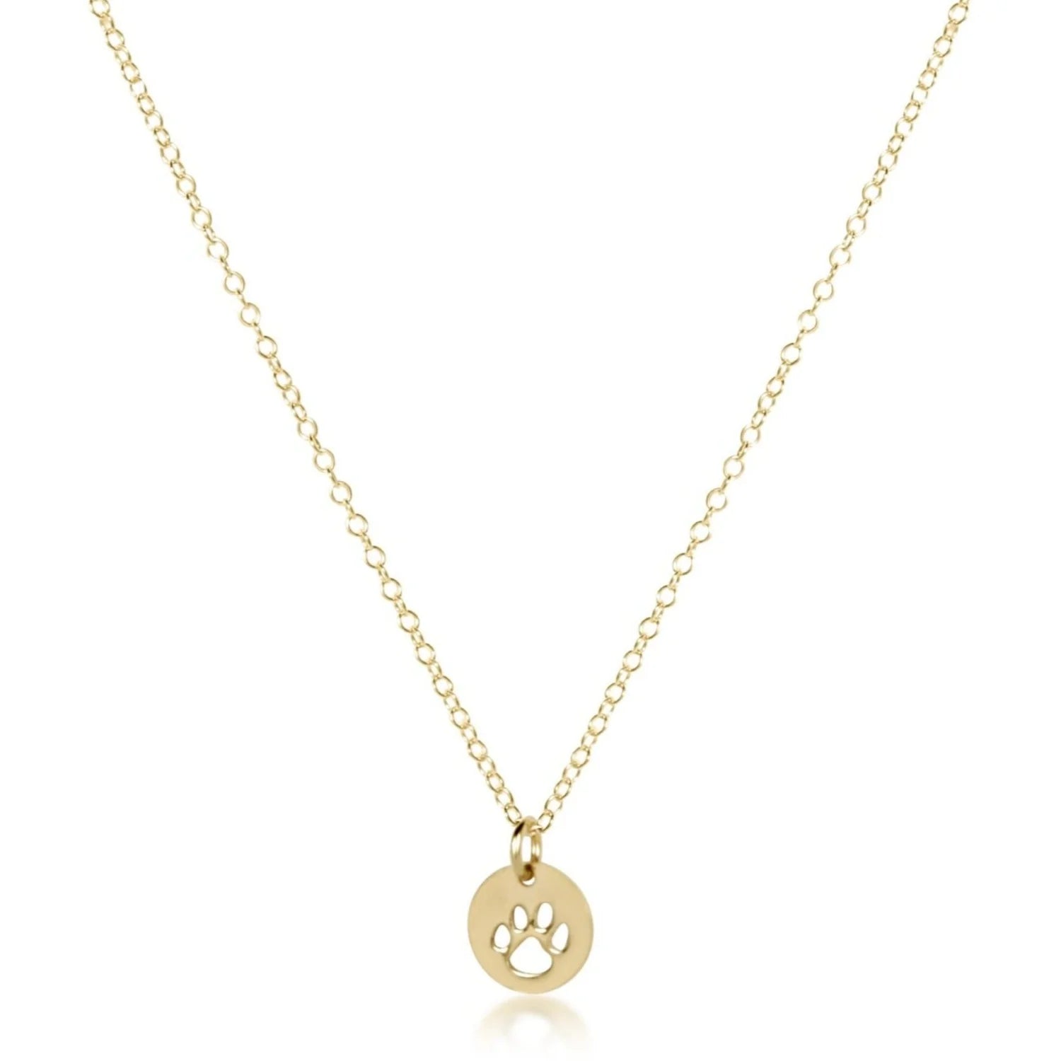 Gold Paw Print Disc Necklace Collection