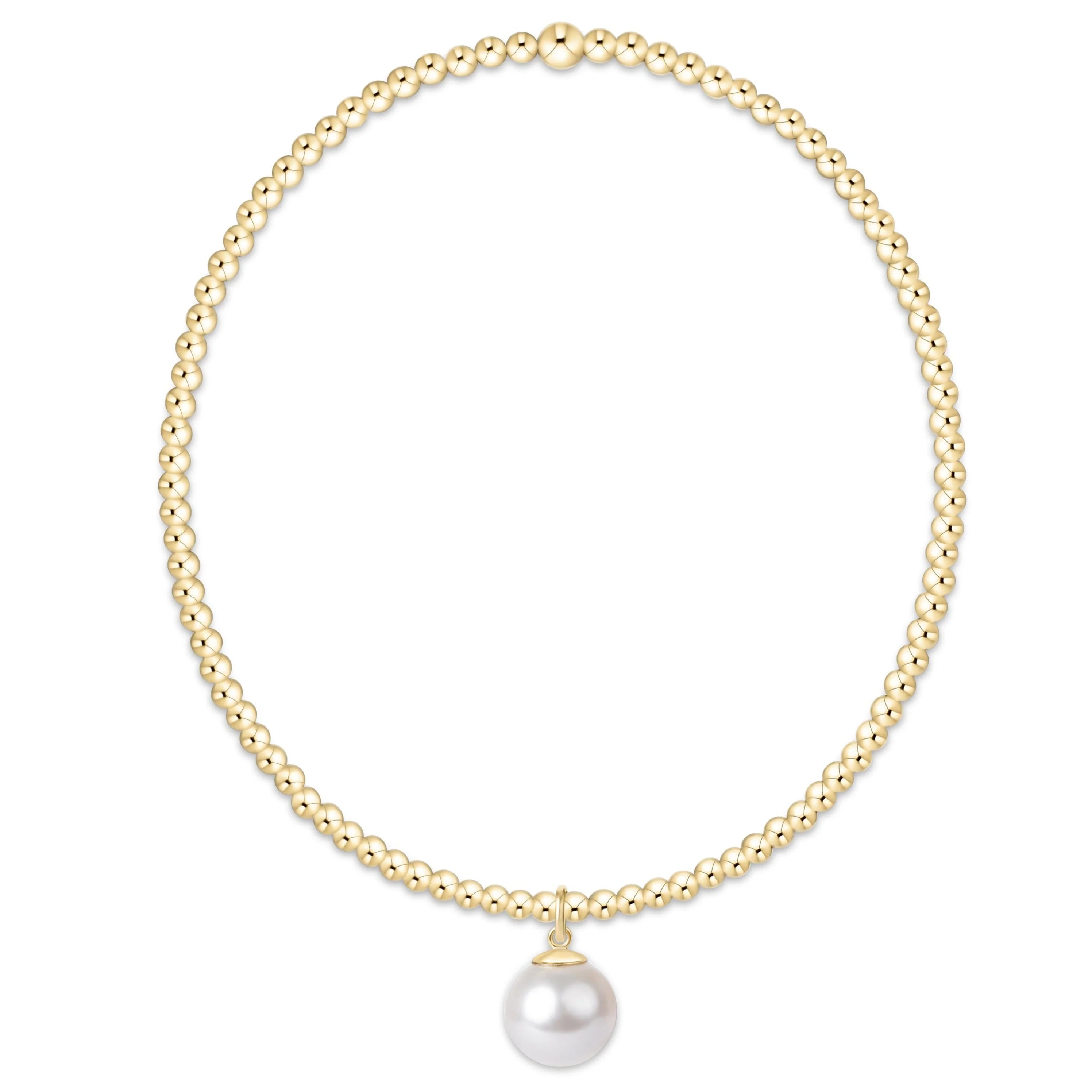 Gold with Pearl Bead Charm