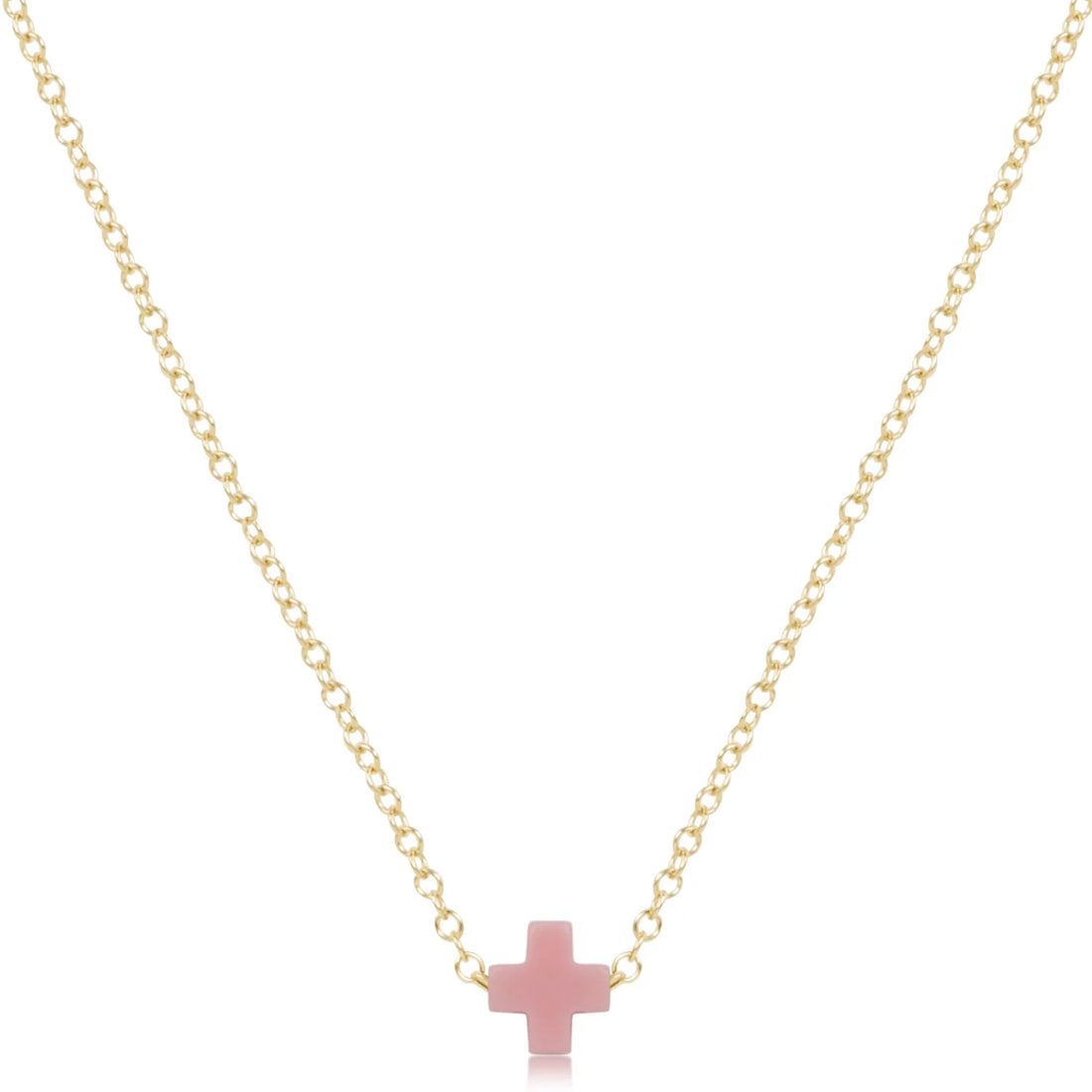 Egirl Small Signature Cross Necklace-Pink
