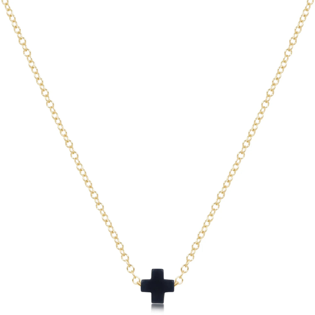 Small Signature Cross Necklace-Navy