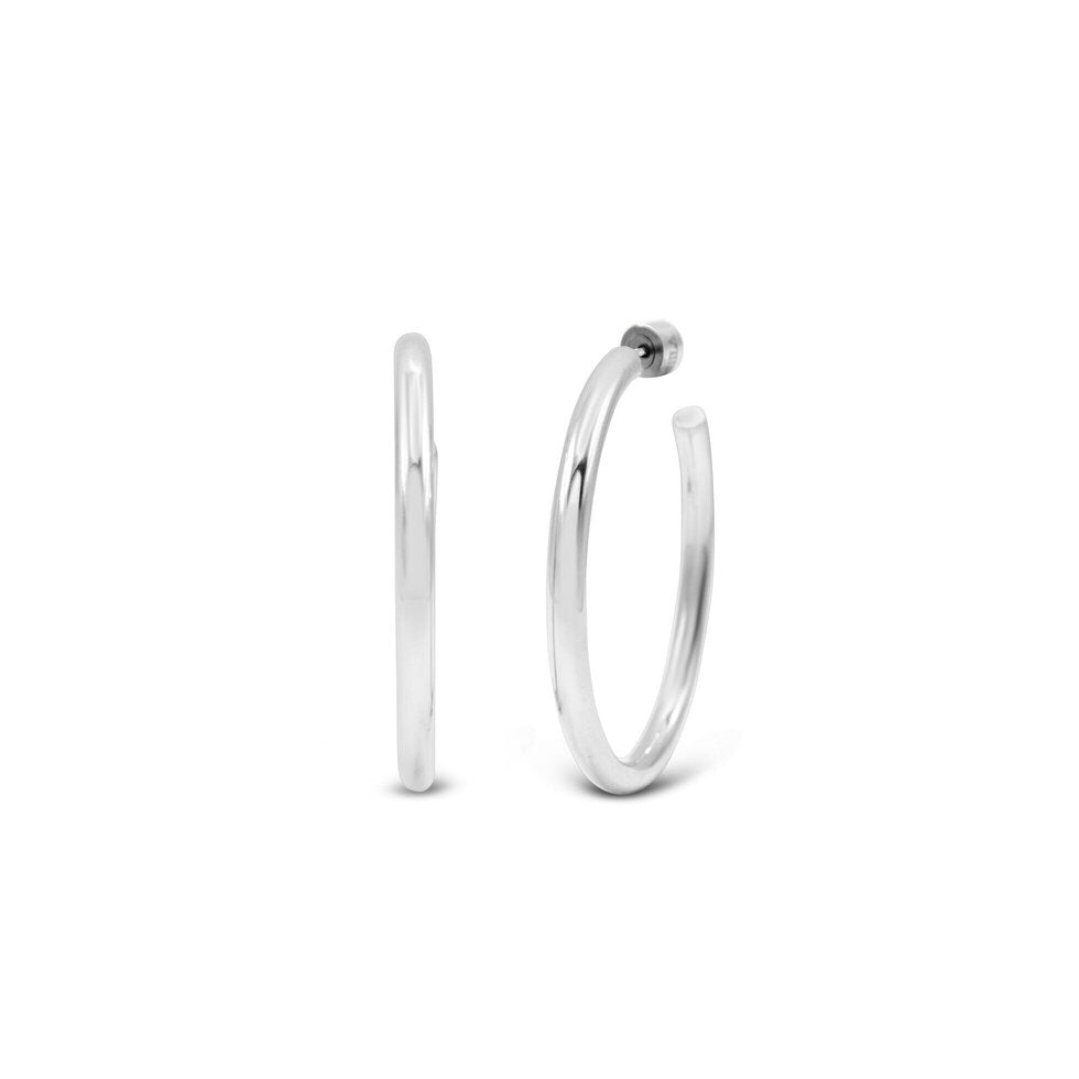Weightless Hoop Earrings - 50mm Silver