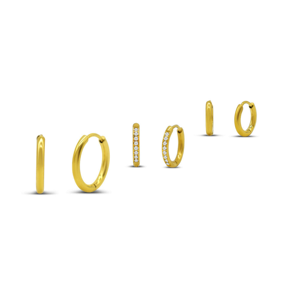 Hoop Hoop Hooray! - Gold - 3 Pack Hoops