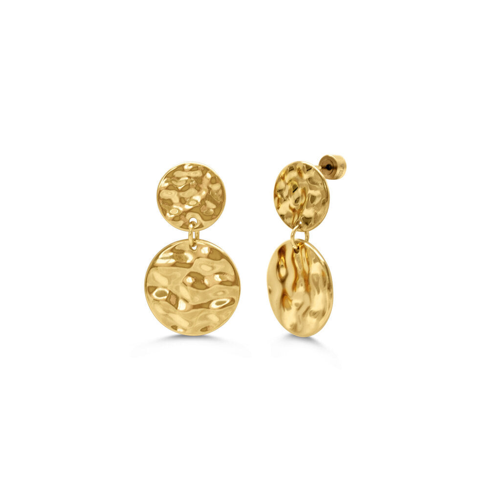 Double Hammered Coin Earring