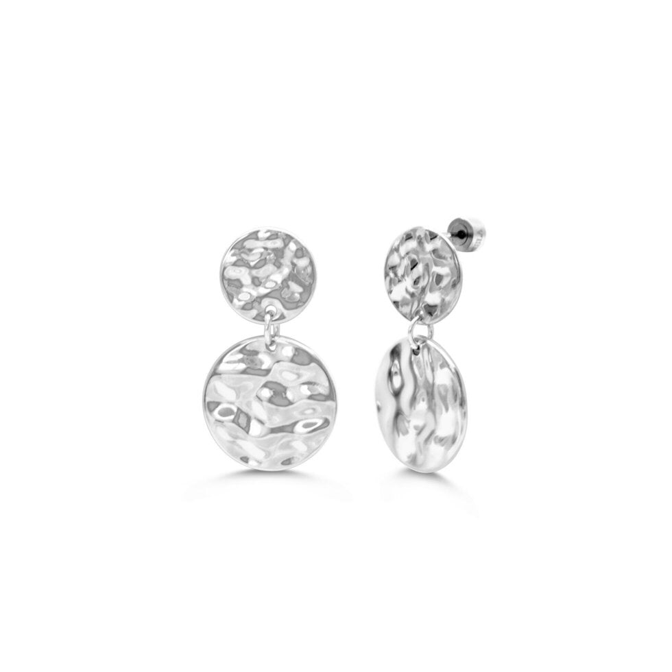 Double Hammered Coin Earring