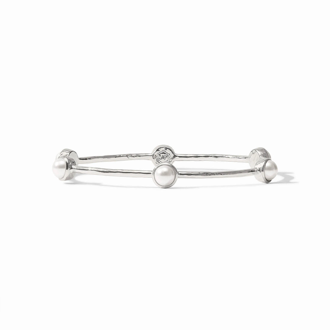 Milano Luxe Bangle- Silver- Pearl