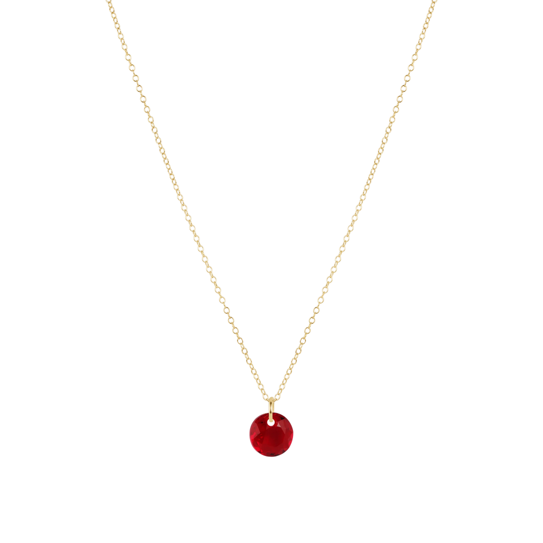 16" Necklace Gold - Reflection Small Charm - Jan