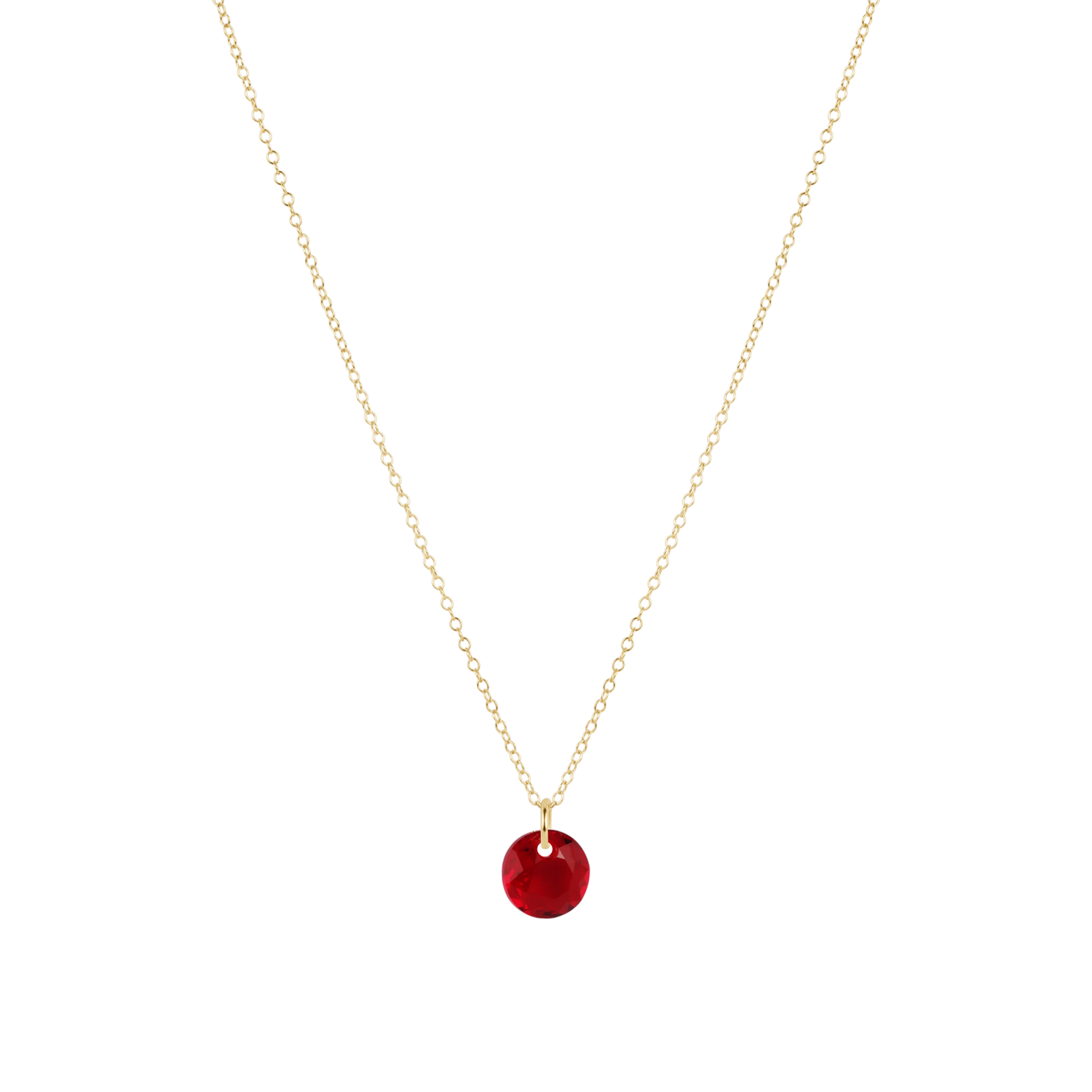16" Necklace Gold - Reflection Small Charm - Jan