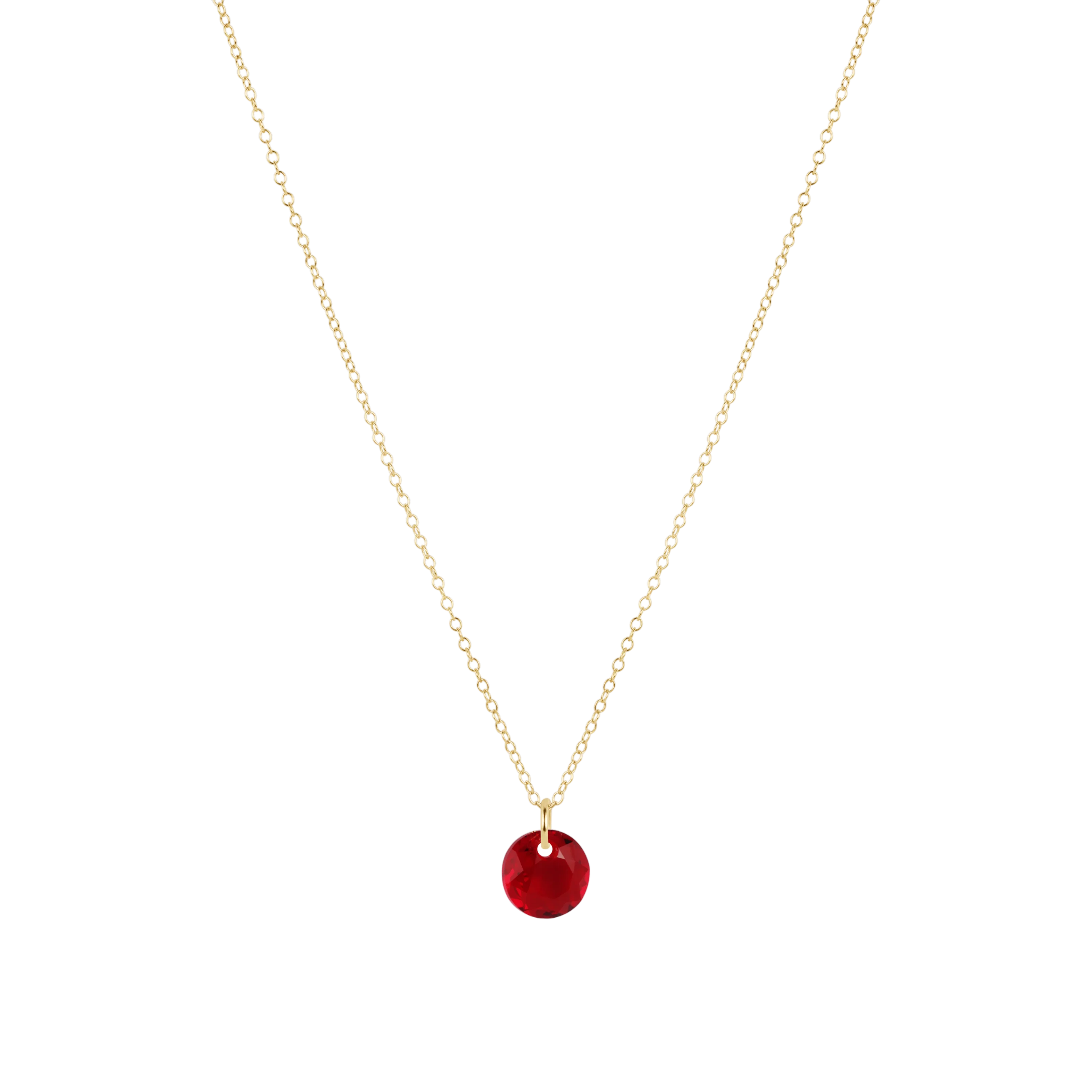 16" Necklace Gold - Reflection Small Charm - Jan