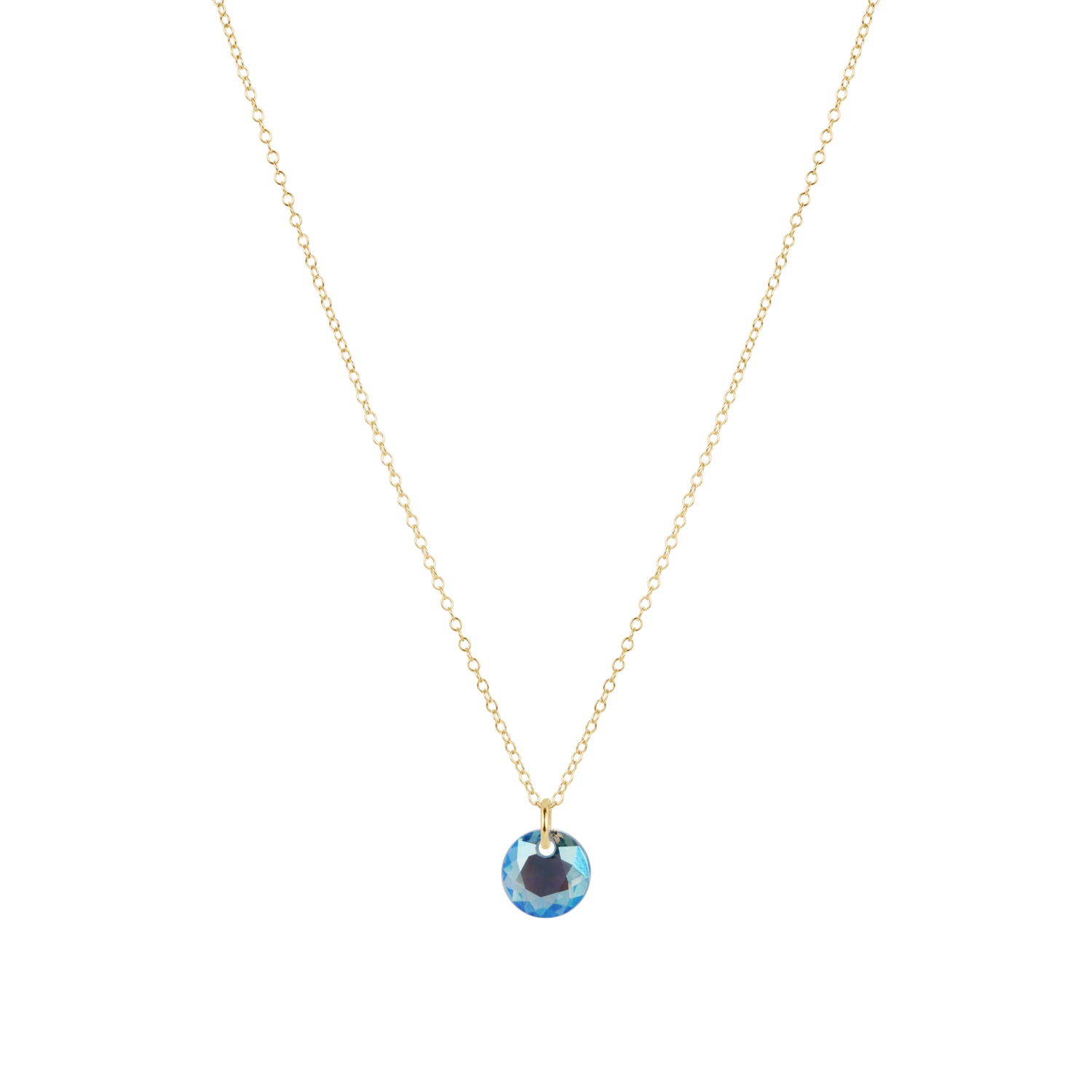 16" Necklace Gold - Reflection Small Charm - Mar