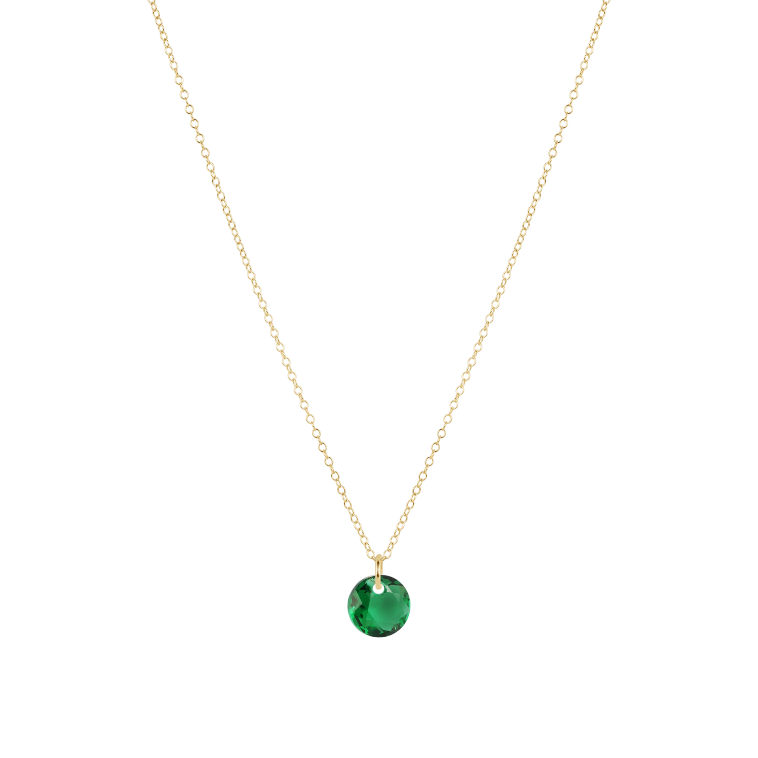 16" Necklace Gold - Reflection Small Charm - May