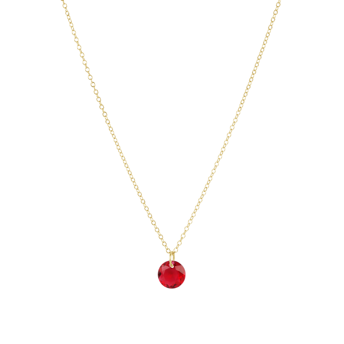 16" Necklace Gold - Reflection Small Charm - Jul