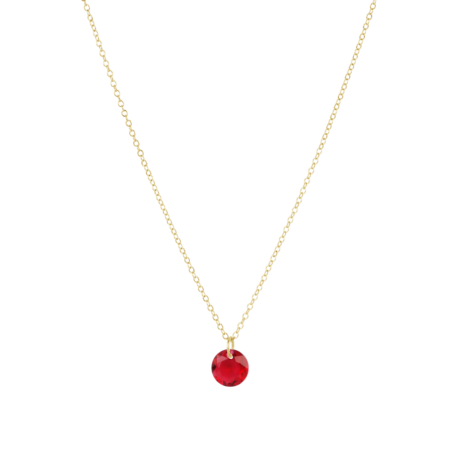16" Necklace Gold - Reflection Small Charm - Jul