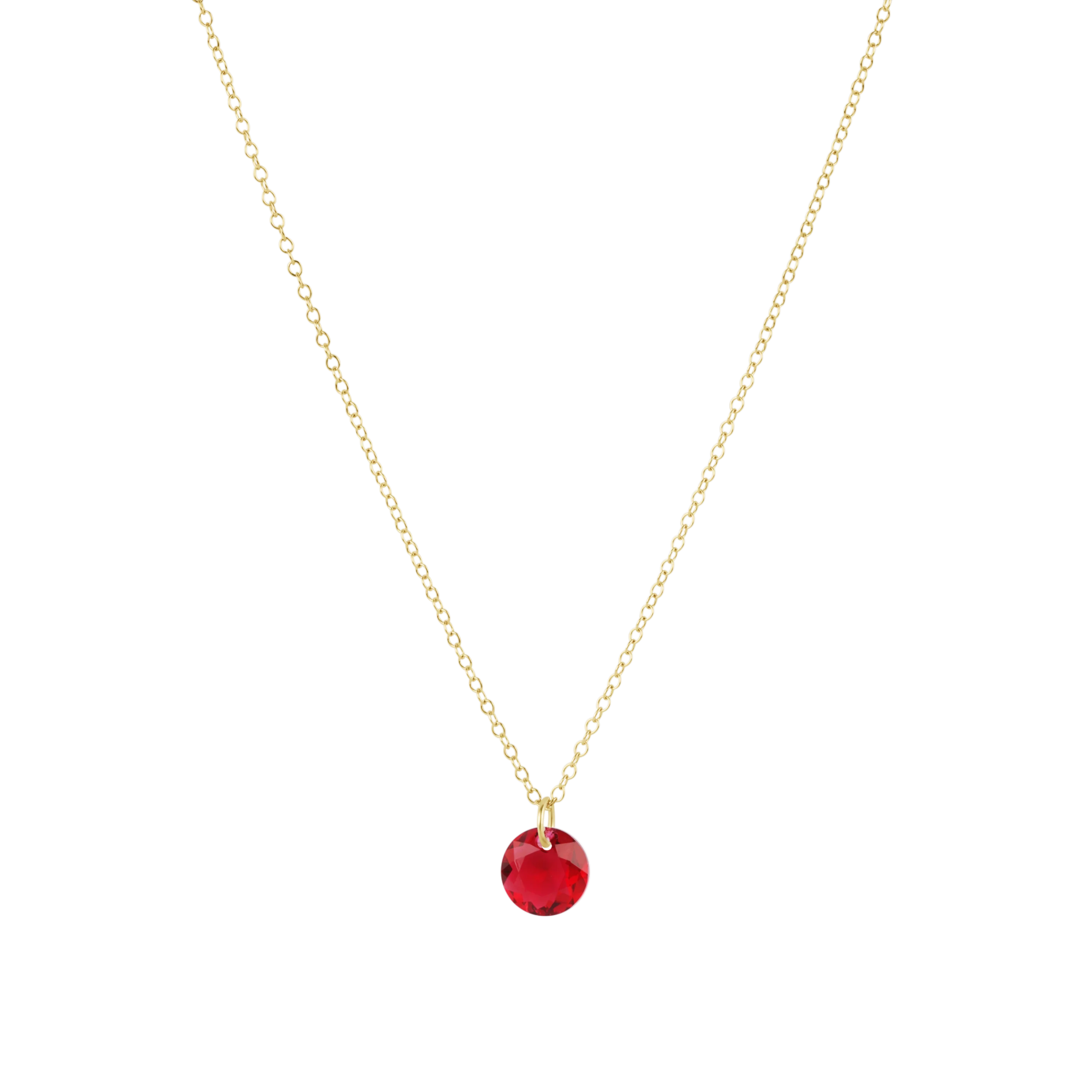 16" Necklace Gold - Reflection Small Charm - Jul