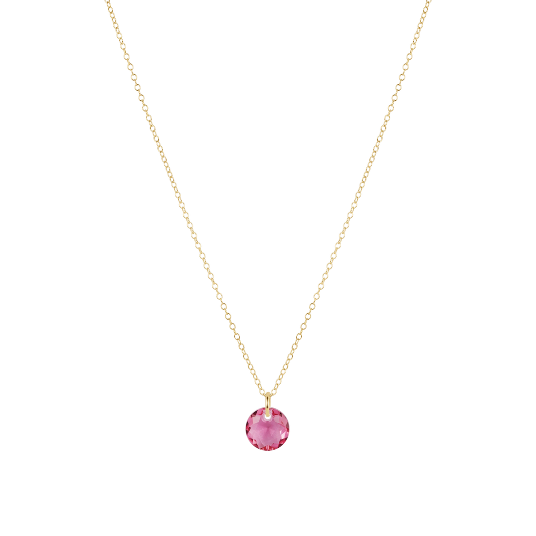 16" Necklace Gold - Reflection Small Charm - Oct