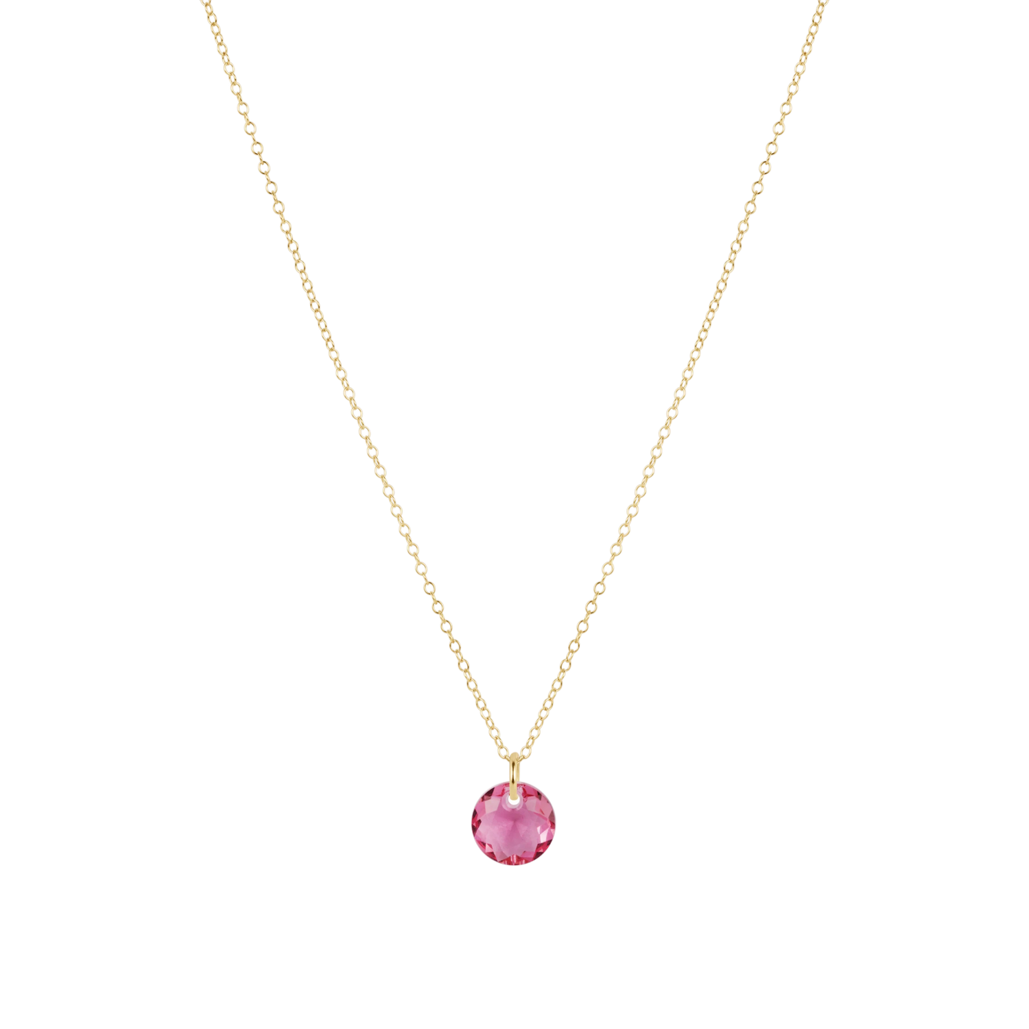 16" Necklace Gold - Reflection Small Charm - Oct