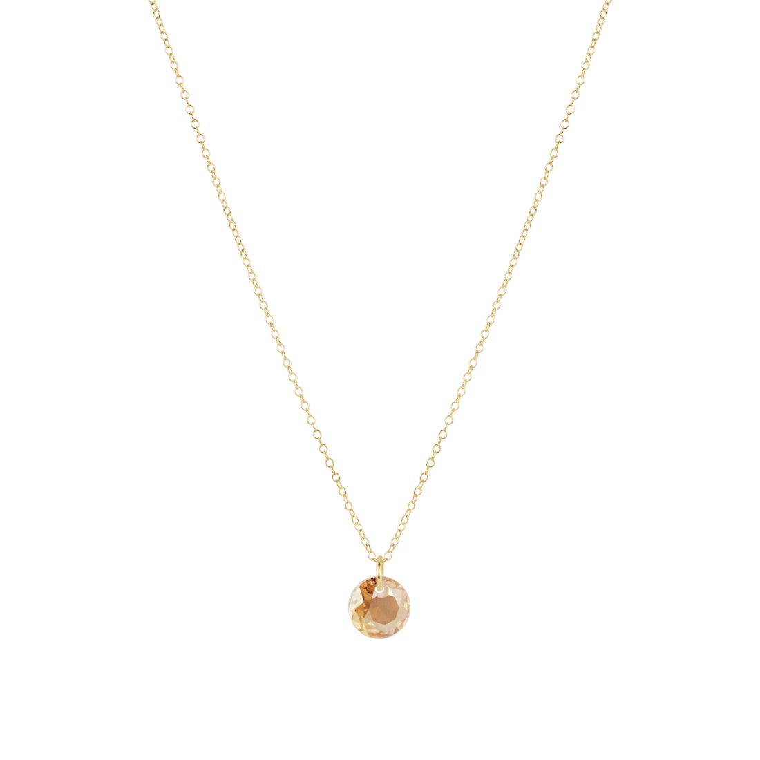 16" Necklace Gold - Reflection Small Charm - Nov