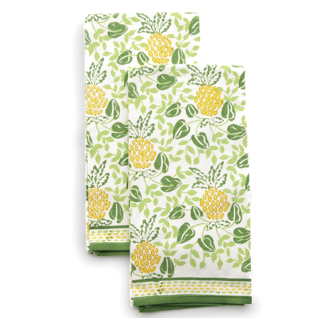 Pineapple Party Green &amp; Yellow Tea Towels