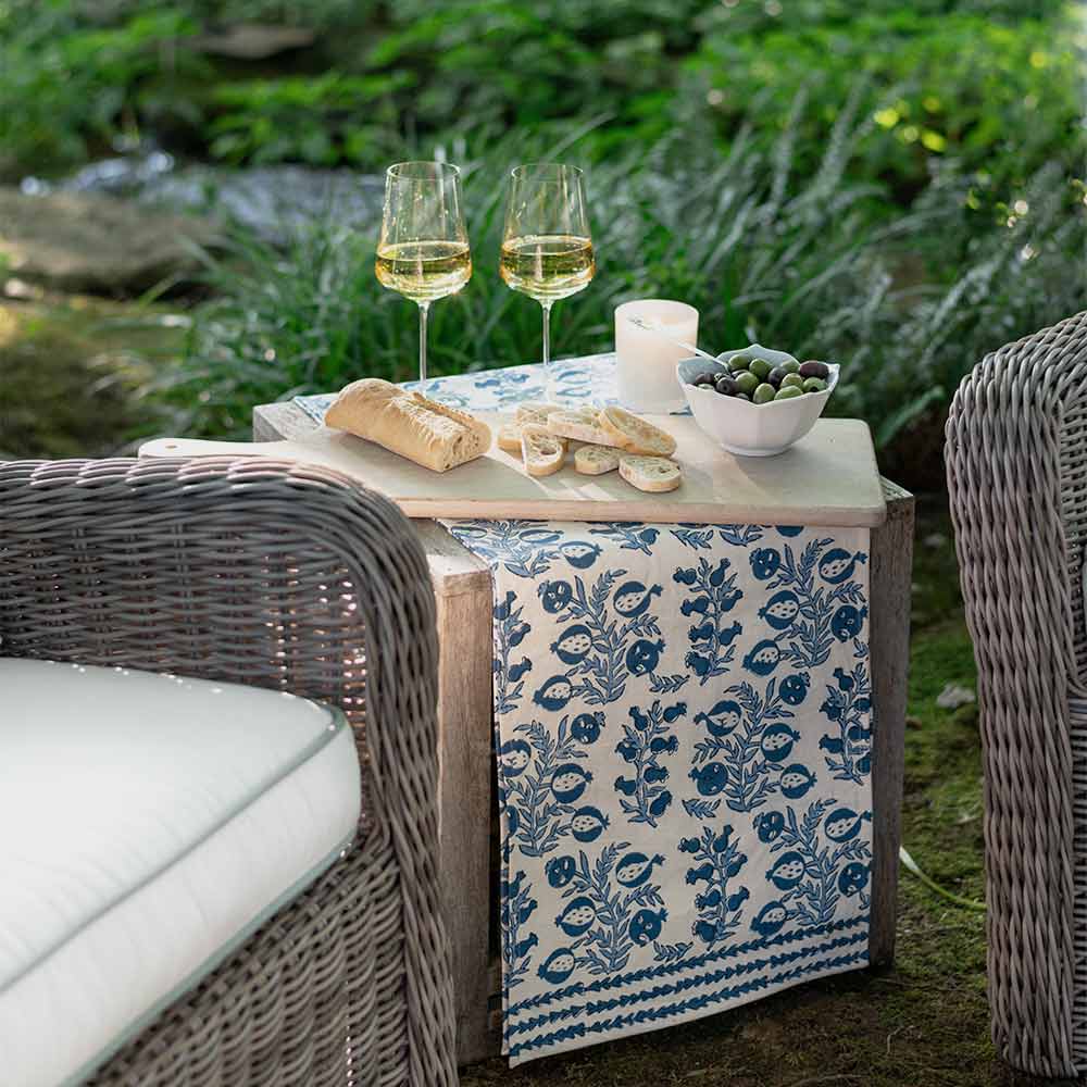 Pom Bells Wedgewood Table Runner