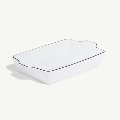 Rectangular Baking Dish-Navy Rim