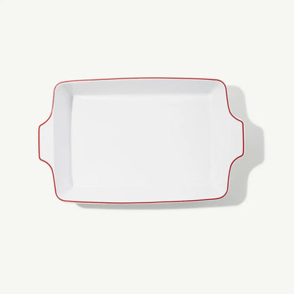 Rectangular Baking Dish-Red Rim