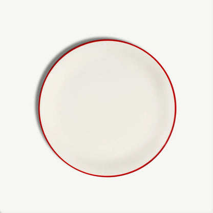 Salad Plate Set of 4-Red Rim