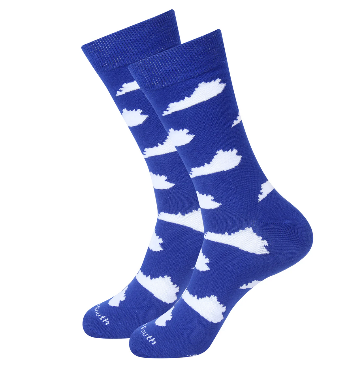 Blue/White Kentucky Shape Socks