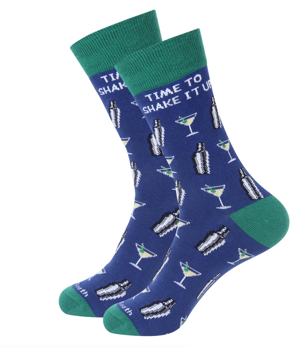 Time To Shake It Up Martini Socks