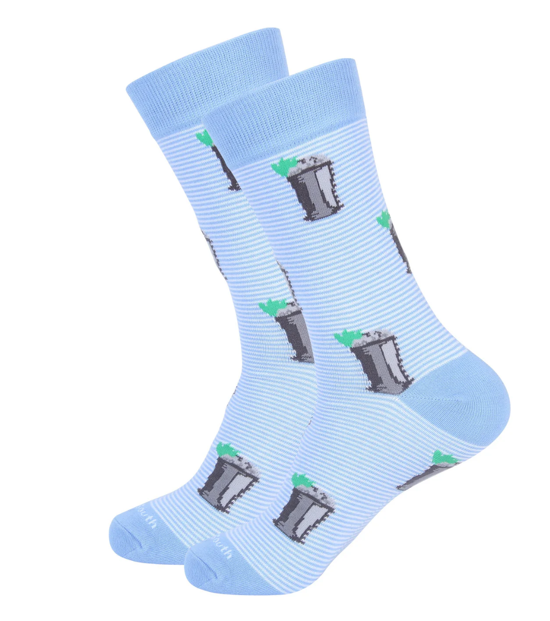 Light Blue Striped Mint Julep Socks