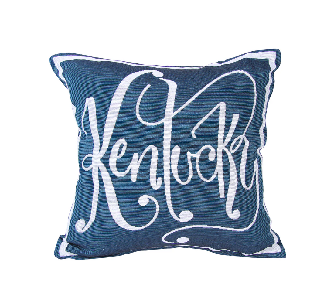 Navy Kentucky Word Pillow