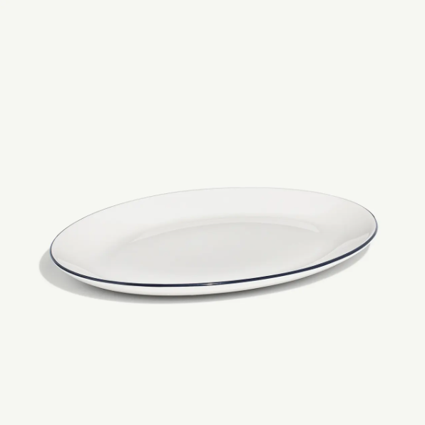 13&quot; Serving Platter- Blue Rim