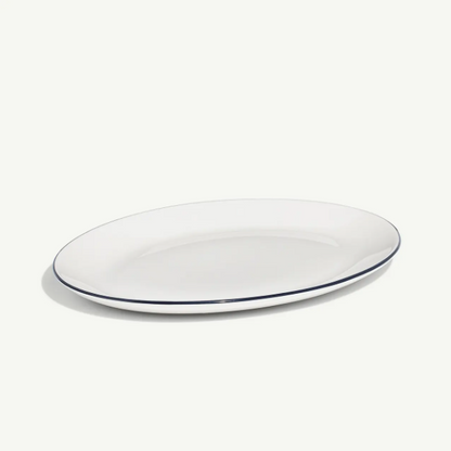 13&quot; Serving Platter- Blue Rim