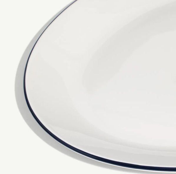 13&quot; Serving Platter- Blue Rim
