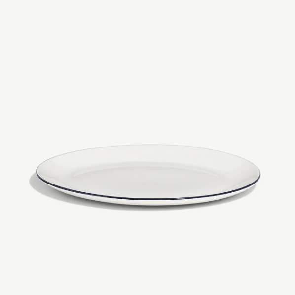 13&quot; Serving Platter- Blue Rim